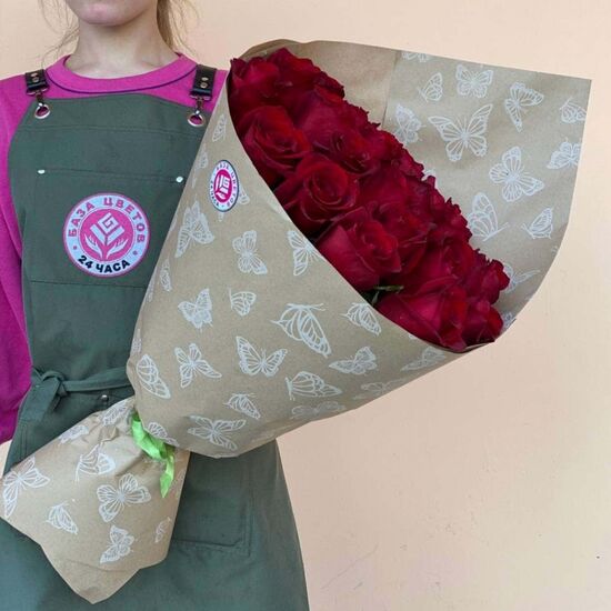 Фото Букеты из эквадорских красных роз (60 см) 101 шт. в Нижнем Новгороде